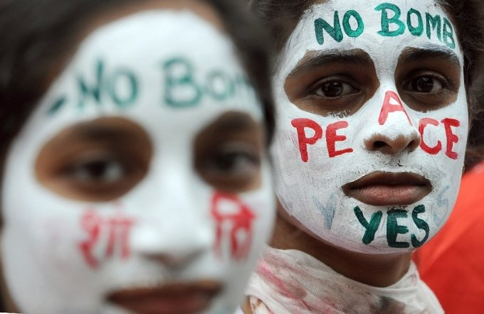 인도 뭄바이에서 열린 전쟁 반대 시위/ⓒAFP=뉴스1