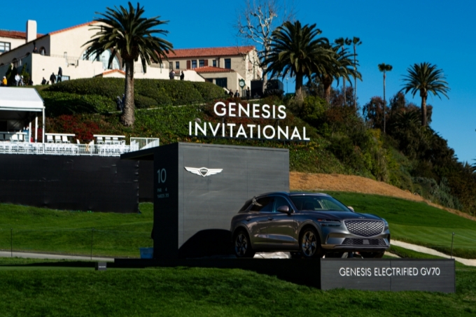  ‘2023 제네시스 인비테이셔널(The Genesis Invitational)’ 경기장에 전시된 GV70 전동화 모델./사진제공=제네시스