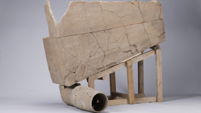 시안 중심부의 웨양 고고학 유적지에서 발굴된 2400년 전 수세식 변기/신화통신=뉴시스