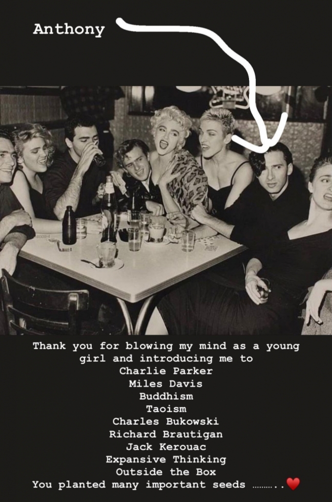 팝 가수 마돈나가 28일(현지시간) 자신의 인스타그램 스토리를 통해 세상을 떠난 오빠 앤서니 치코네를 추모했다. /사진=마돈나 인스타그램