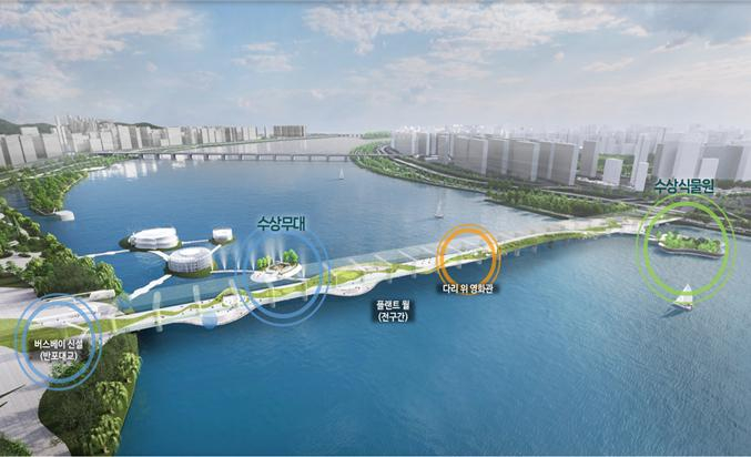 '그레이트 한강 프로젝트'의 잠수교 변화 모습./사진제공=서울시