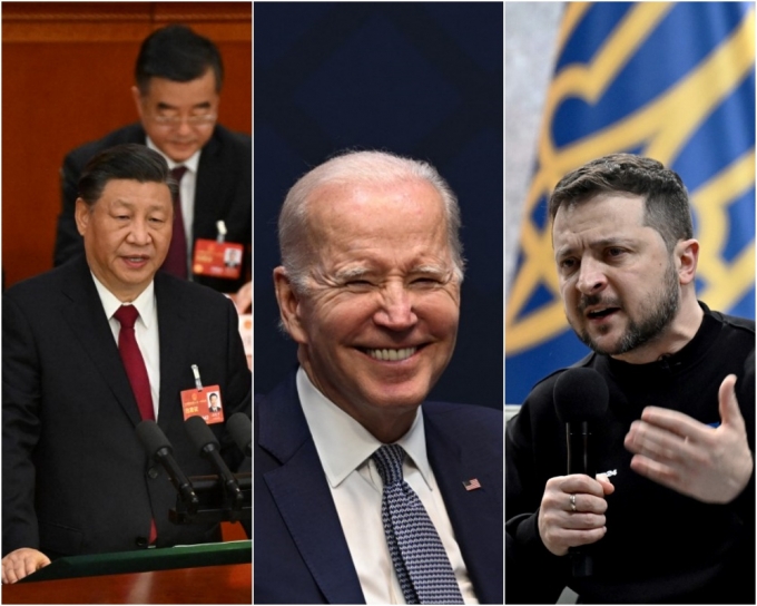 (왼쪽부터) 시진핑 중국 국가주석, 조 바이든 미국 대통령, 볼로디미르 젤렌스키 우크라이나 대통령 /AFPBBNews=뉴스1