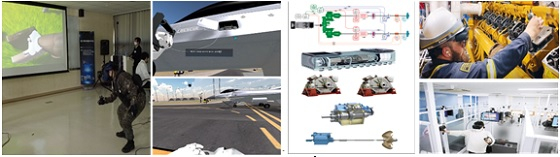피앤씨솔루션이 구축한 'XR 공군 훈련 메타버스 플랫폼'(사진 왼쪽)과 '해군 ECS 스마트정비교육체계'/사진제공=피앤씨솔루션