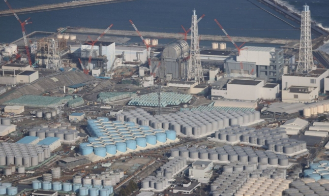 일본 후쿠시마 제1원자력 발전소에서 오염수를 보관하고 있는 모습. / 사진=뉴스1