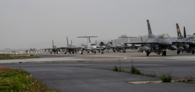 주한 미 공군이 이달 초 오산 공군기지에서 실시한 훈련 현장. 사진제공=미 공군