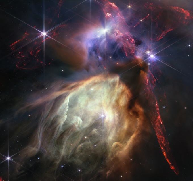 미국항공우주국(NASA)이 2021년 12월 우주로 보낸 제임스 웹 우주망원경(JWST)이 촬영한 '로 오피우키' 성운. 별의 탄생의 순간이 사진에 담겼다. / 사진=미국항공우주국(NASA)