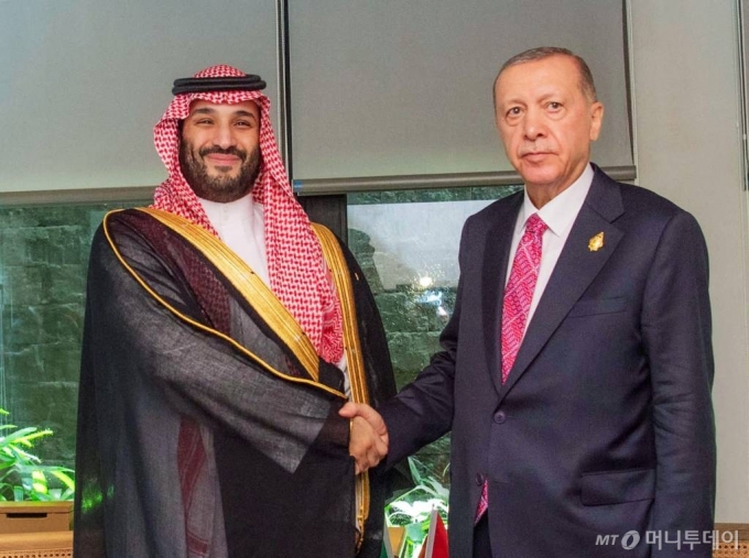 사우디 빈살만과 에르도안 튀르키예 대통령