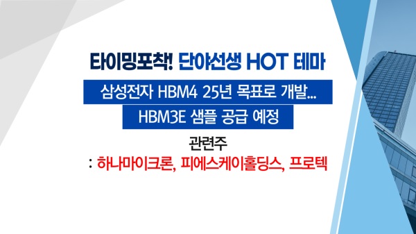 [매매의 기술] 삼전 HBM4 25년 목표로 개발… HBM3E 샘플 공급 예정 '하나마이크론' VS 테슬라 인포테인먼트 공략 '폴라리스오피스'