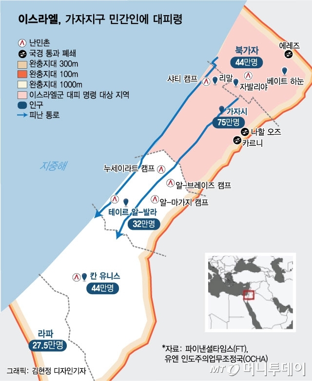 이스라엘 "가자 주민들 더 대피할 수 있다" 시간 연장