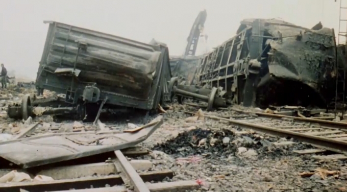 전라북도 익산시 창인동에 있었던 이리역의 1977년 11월11일 폭발 사고의 현장 모습. /사진=대한뉴스 갈무리