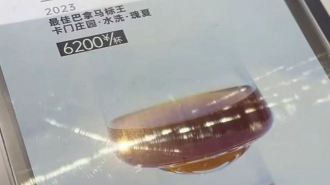 한 잔에 6200위안(약 112만원)에 달하는 커피. /사진=중국 현지 매체 신황하 캡쳐 