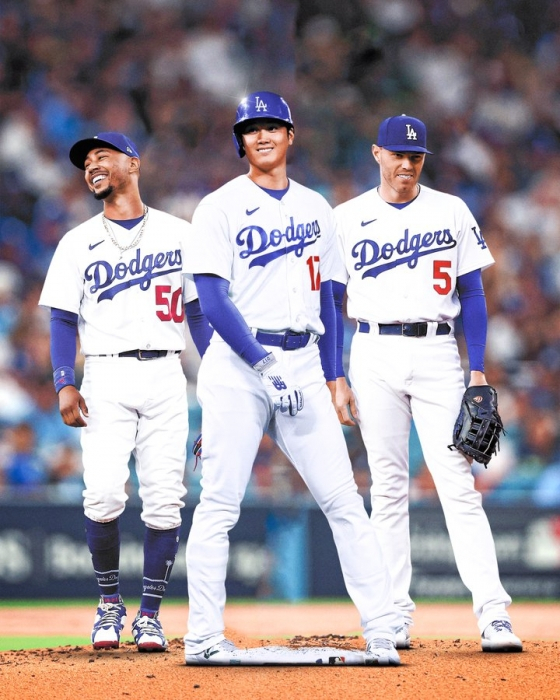 왼쪽부터 LA 다저스 무키 베츠, 오타니 쇼헤이, 프레디 프리먼. /사진=MLB.com 공식 SNS