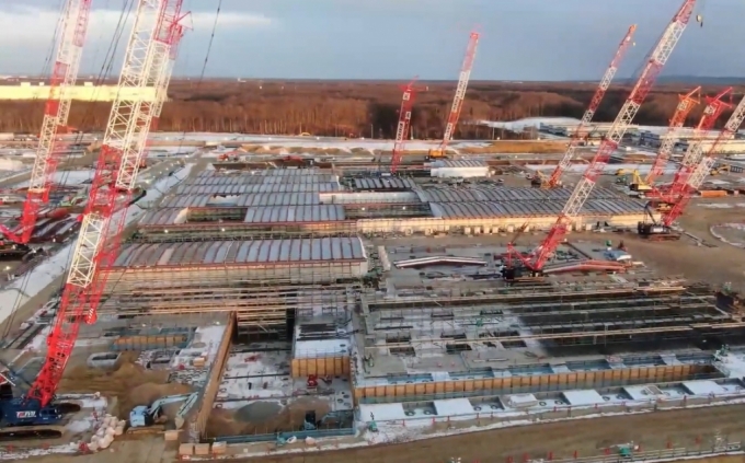 홋카이도 지토세시에 위치한 라피더스 공장 건설 현장 전경. 라피더스가 지난해 반도체 세미나에서 공개한 사진. /사진=라피더스