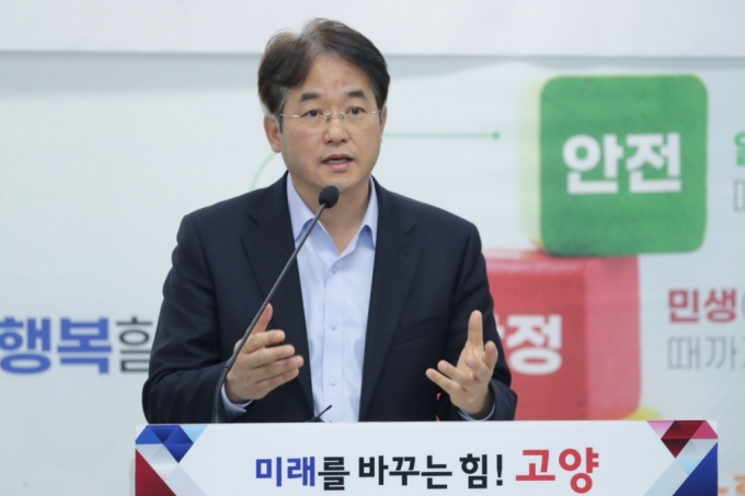 이동환 고양시장이 11일 신년기자회견에서 올해 시정방향을 발표했다./사진=권현수기자
