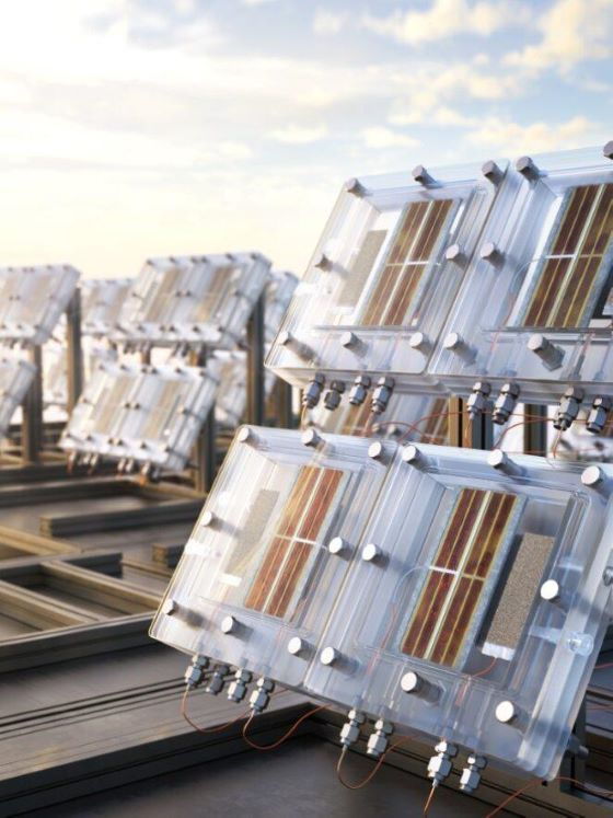 옥외에 설치된 태양광 수소 발생장치
