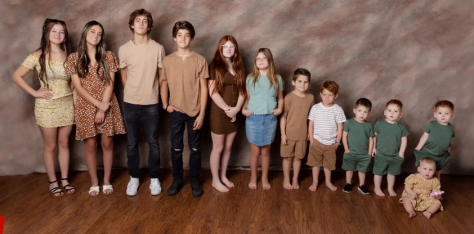 미국에 사는 브리트니 처치가 낳은 12명의 아이들/사진=뉴욕포스트 보도 캡처