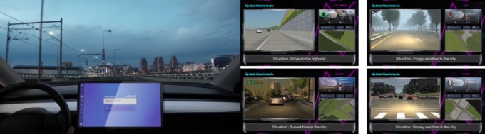 차량용 눈치 AI제품 사진(좌측)과 시뮬레이션./사진제공=인디제이