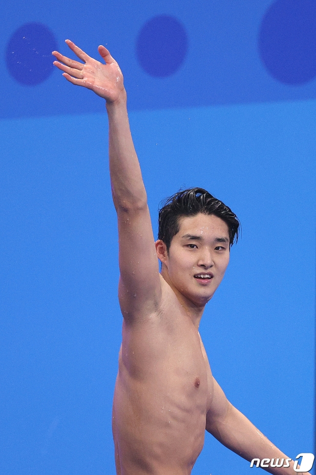 항저우 아시안게임과 도하 세계선수권대회에서 한국 수영의 대들보로 떠오른 김우민. /사진=뉴스1
