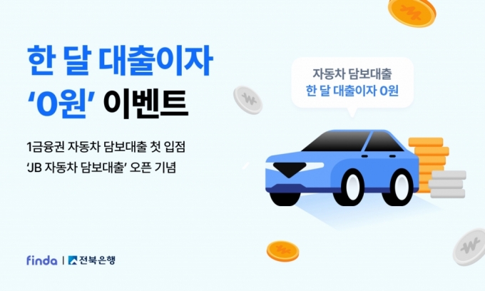핀다, JB금융과 '1금융권 최초' 비대면 자동차 담보대출 출시