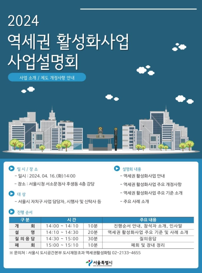 서울시 역세권 활성화사업 설명회 포스터/사진제공=서울시