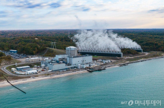 미국 미시간호 인근 팰리세이드 원자력발전소의 모습. /사진=뉴시스 