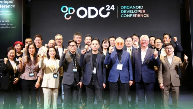 지난달 열린 ODC(오가노이드 개발자 컨퍼런스) 참석자들이 기념사진을 촬영하고 있다. /사진=오가노이드사이언스